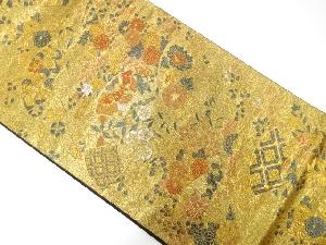 地紙に蝶・花模様織り出し袋帯